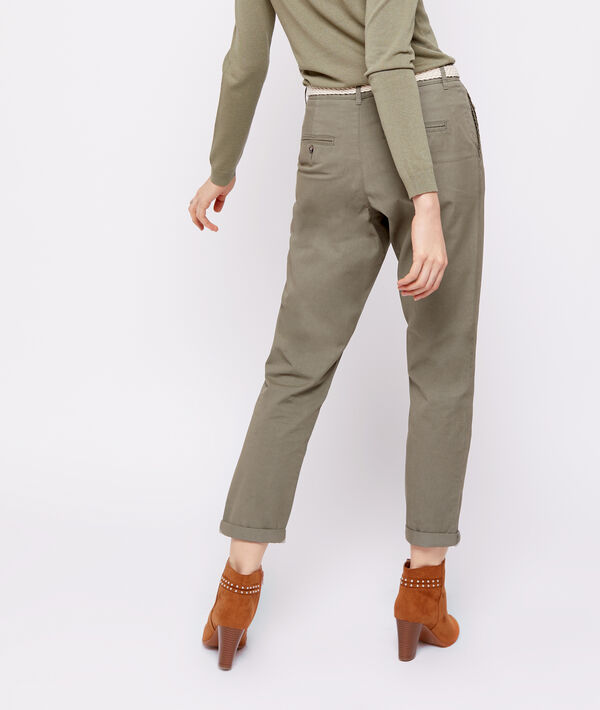 Pantalon court ceinturé en coton bio Pantalon court ceinturé en coton bio