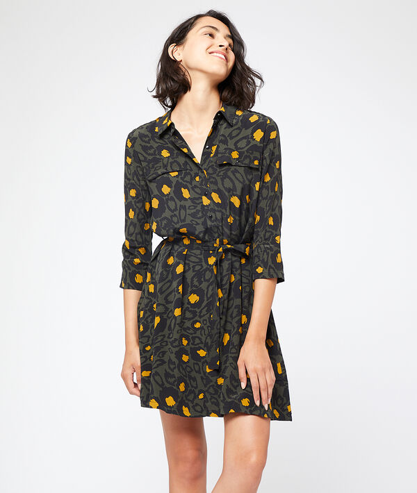 Robe chemise à imprimé feuillage Robe chemise à imprimé feuillage