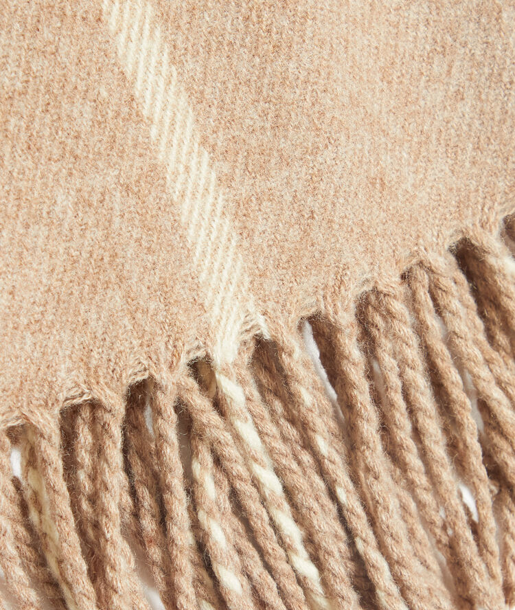 Écharpe plaid à carreaux creme.