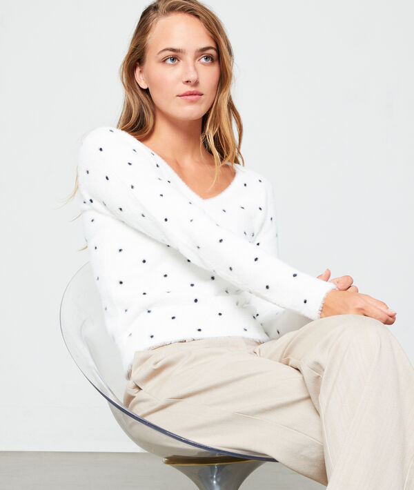 Pull à pois en maille fluffy Pull à pois en maille fluffy