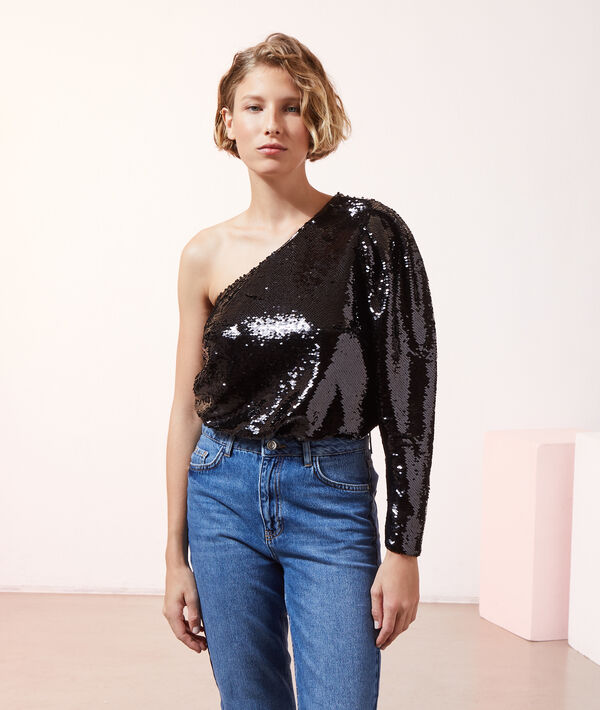 Top asymétrique à sequins Top asymétrique à sequins