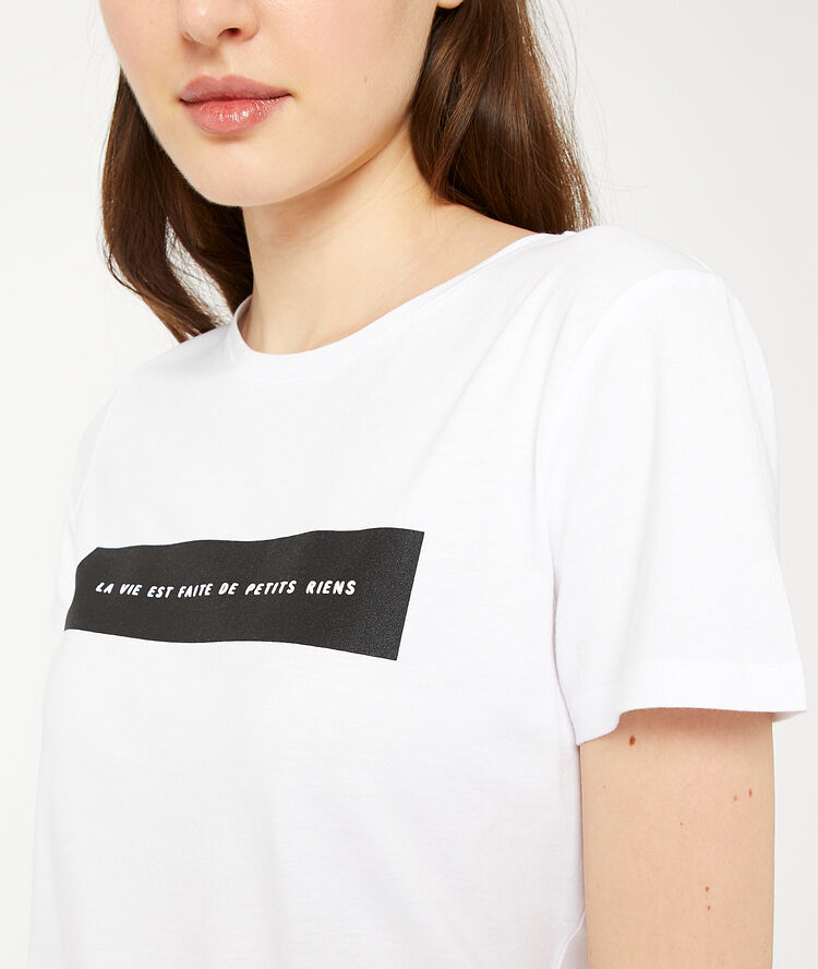 T-shirt "la vie est faite de petits riens" blanc.