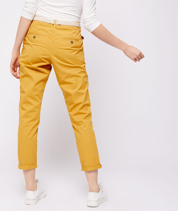 Pantalon court ceinturé en coton bio Pantalon court ceinturé en coton bio