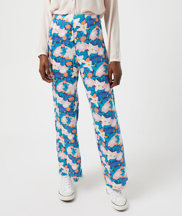 Pantalon large imprimé fleuri Pantalon large imprimé fleuri