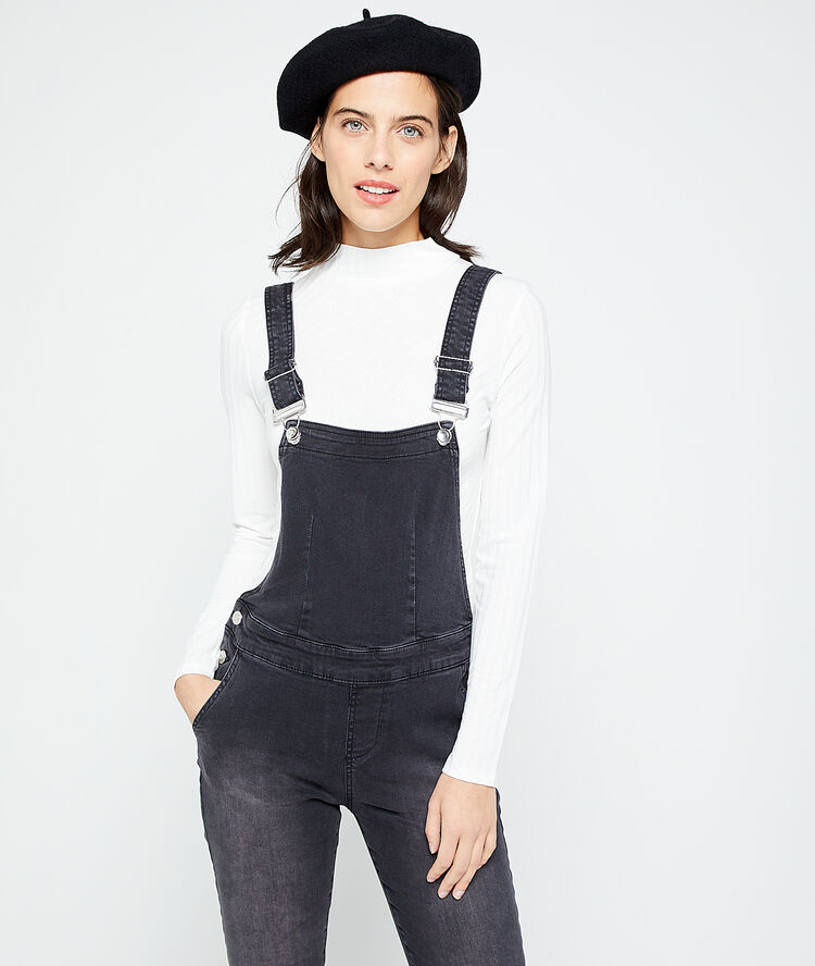 Salopette en jean anthracite.