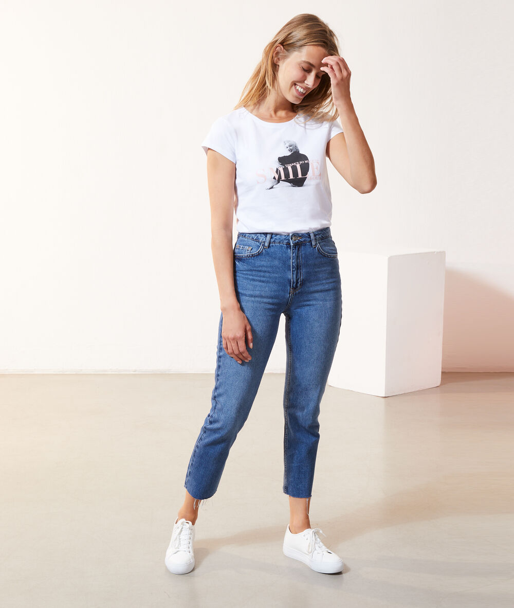 T-shirt "there's so much to smile about" blanc.