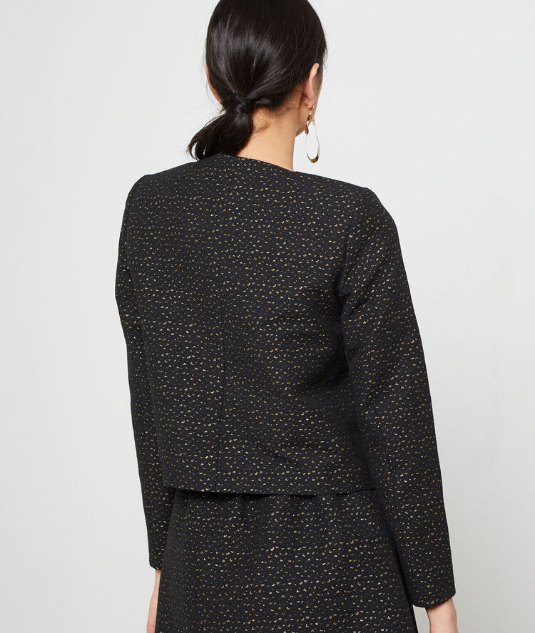 Veste à fils métallisés noir.