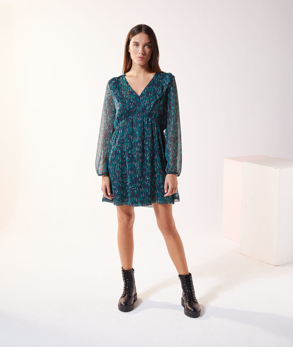 Robe fluide imprimée marine.