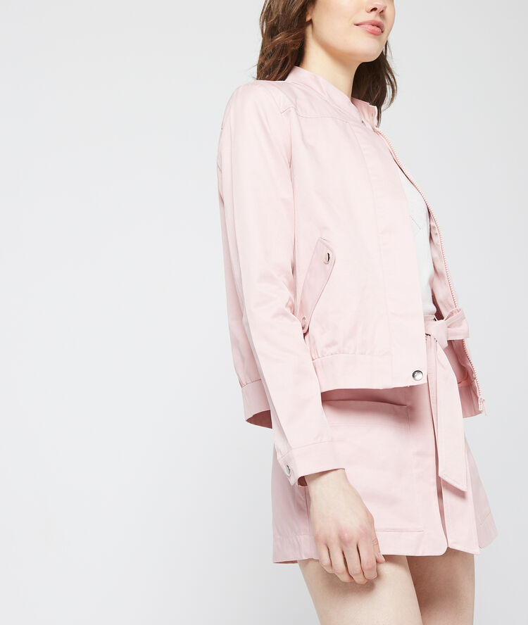 Blouson uni rose pale.