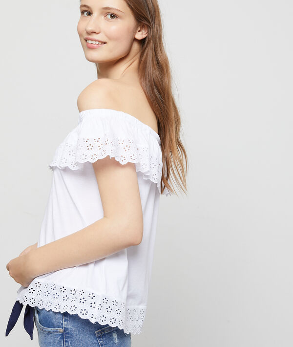 Top bustier à broderie anglaise Top bustier à broderie anglaise