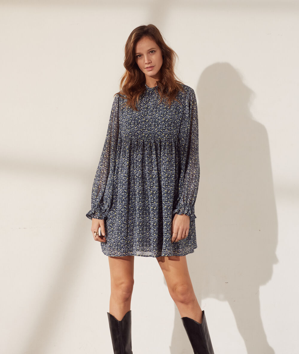 Robe courte imprimée orage.