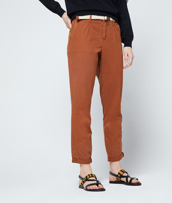Pantalon court ceinturé en coton bio Pantalon court ceinturé en coton bio