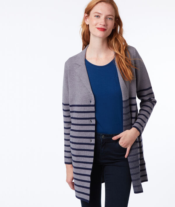 Gilet long à rayures Gilet long à rayures