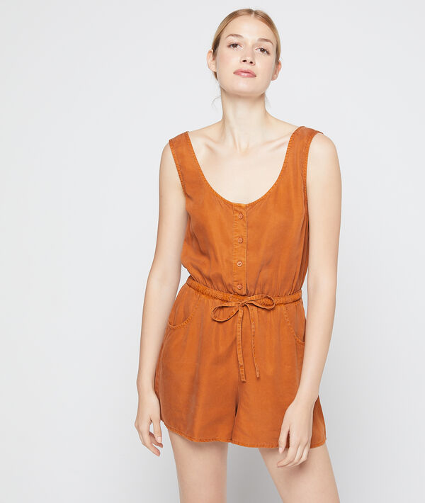Combishort ceinturée en tencel® epice.