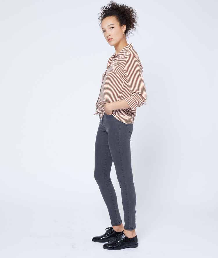 Jean skinny taille haute anthracite.