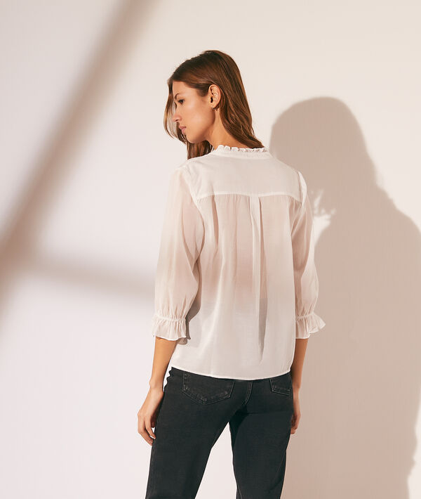 Chemise transparente détails en dentelle Chemise transparente détails en dentelle