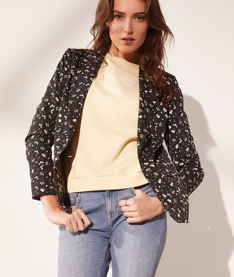 Veste De Tailleur Imprime Fleuri Florine Noir Etam