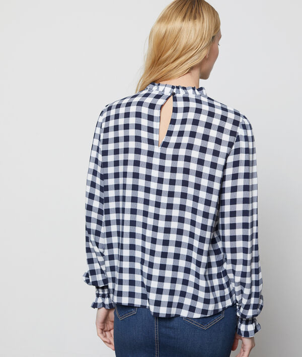 Blouse à carreaux manches resserrées Blouse à carreaux manches resserrées