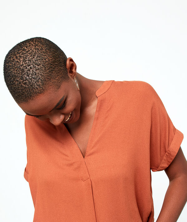 Blouse col tunisien savane.