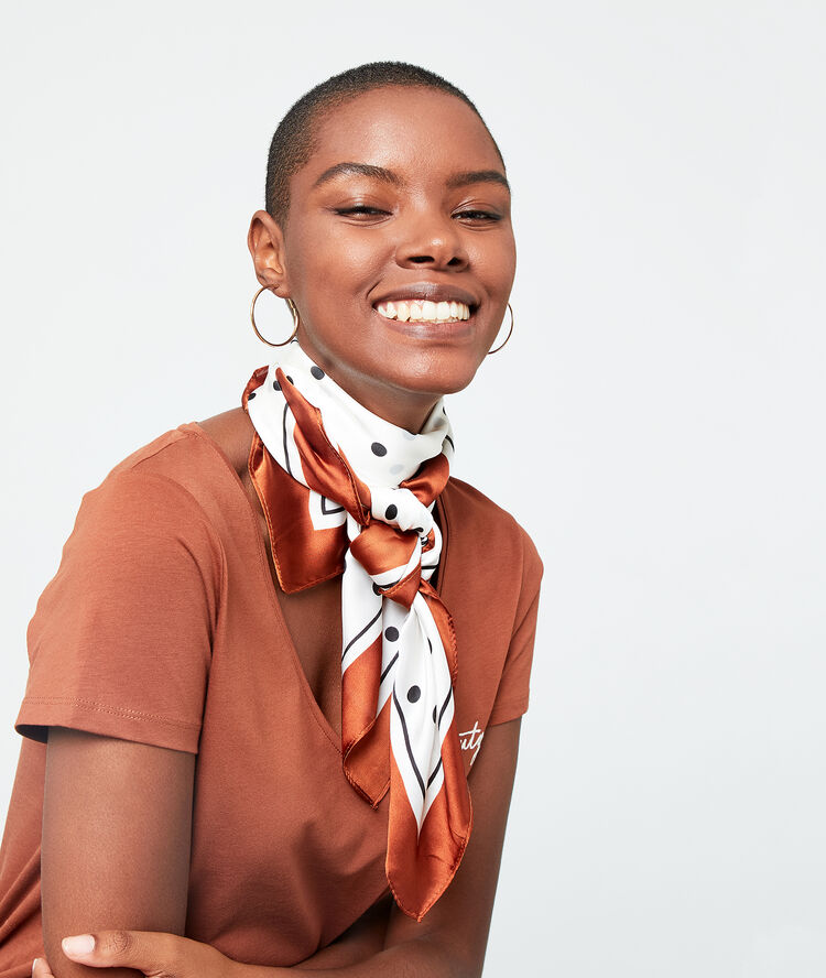 T-shirt brodé "beauty" savane.