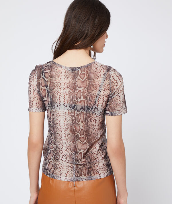 Top transparent à imprimé serpent Top transparent à imprimé serpent