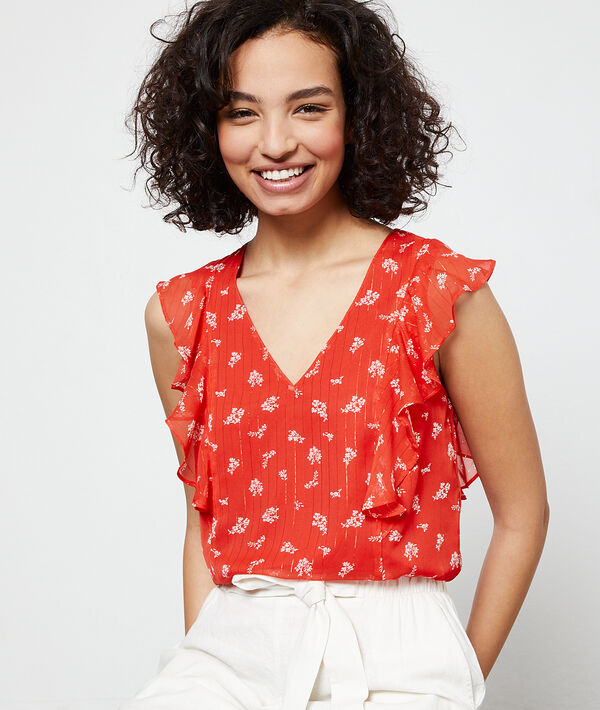 Blouse imprimée à volants Blouse imprimée à volants