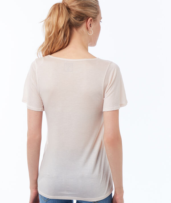 T-shirt col v en tencel® nude.
