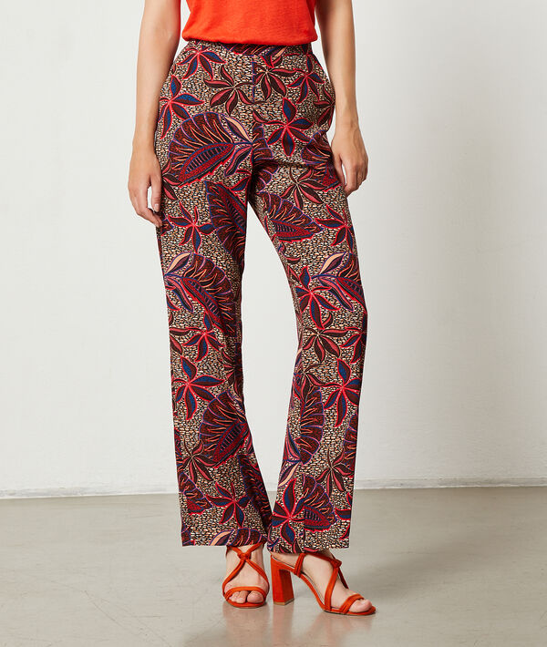 Pantalon large imprimé feuillage Pantalon large imprimé feuillage
