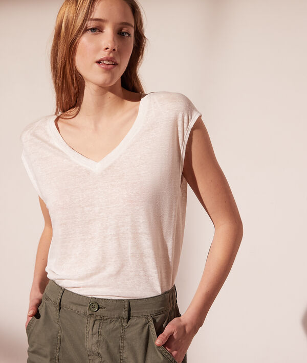 T-shirt col V en lin T-shirt col V en lin