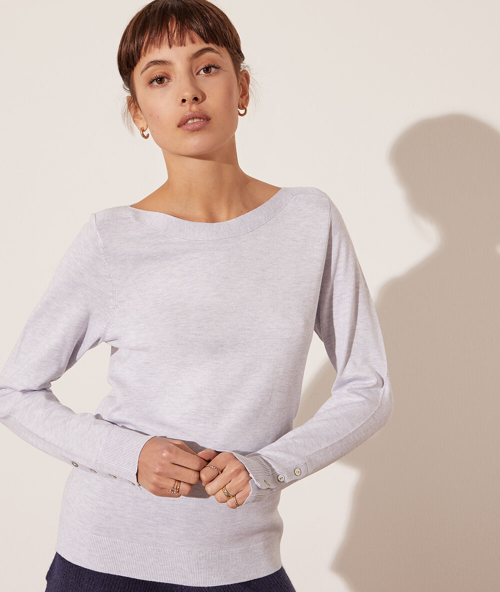 Pull col bateau gris chine.