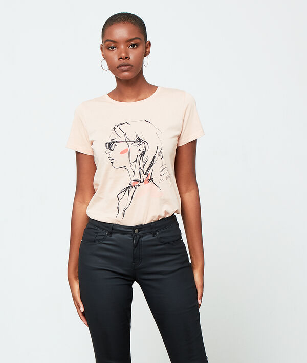 T-shirt sérigraphie en coton bio nude.