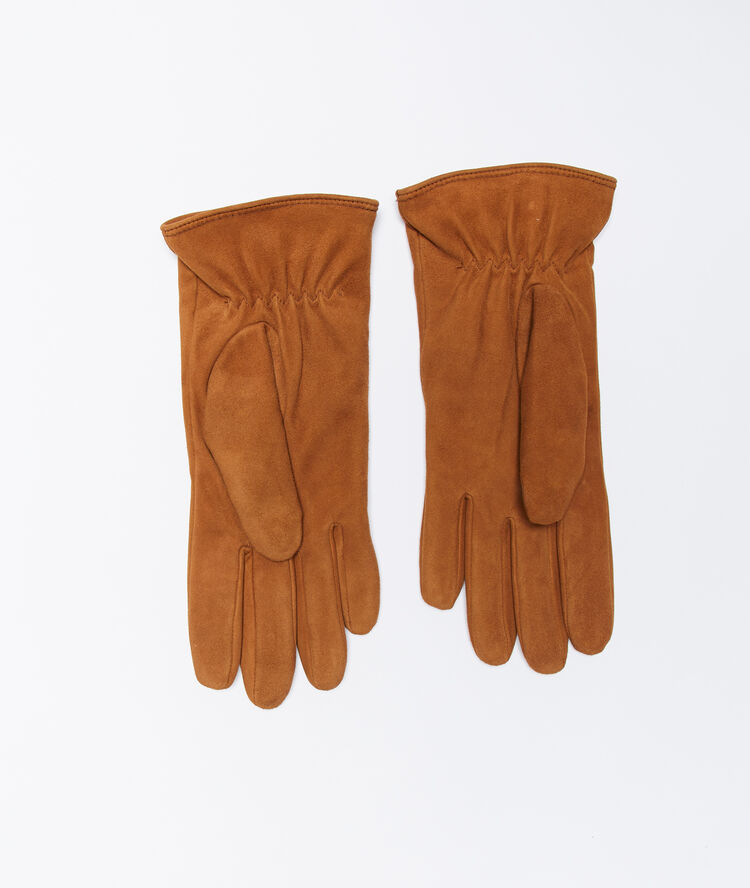 Gants en cuir camel.