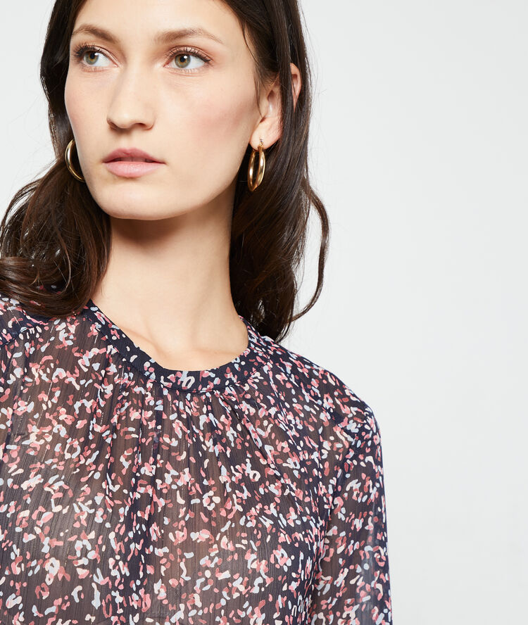 Blouse effet transparent marine.