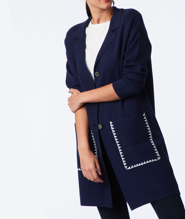 Gilet long à col tailleur Gilet long à col tailleur