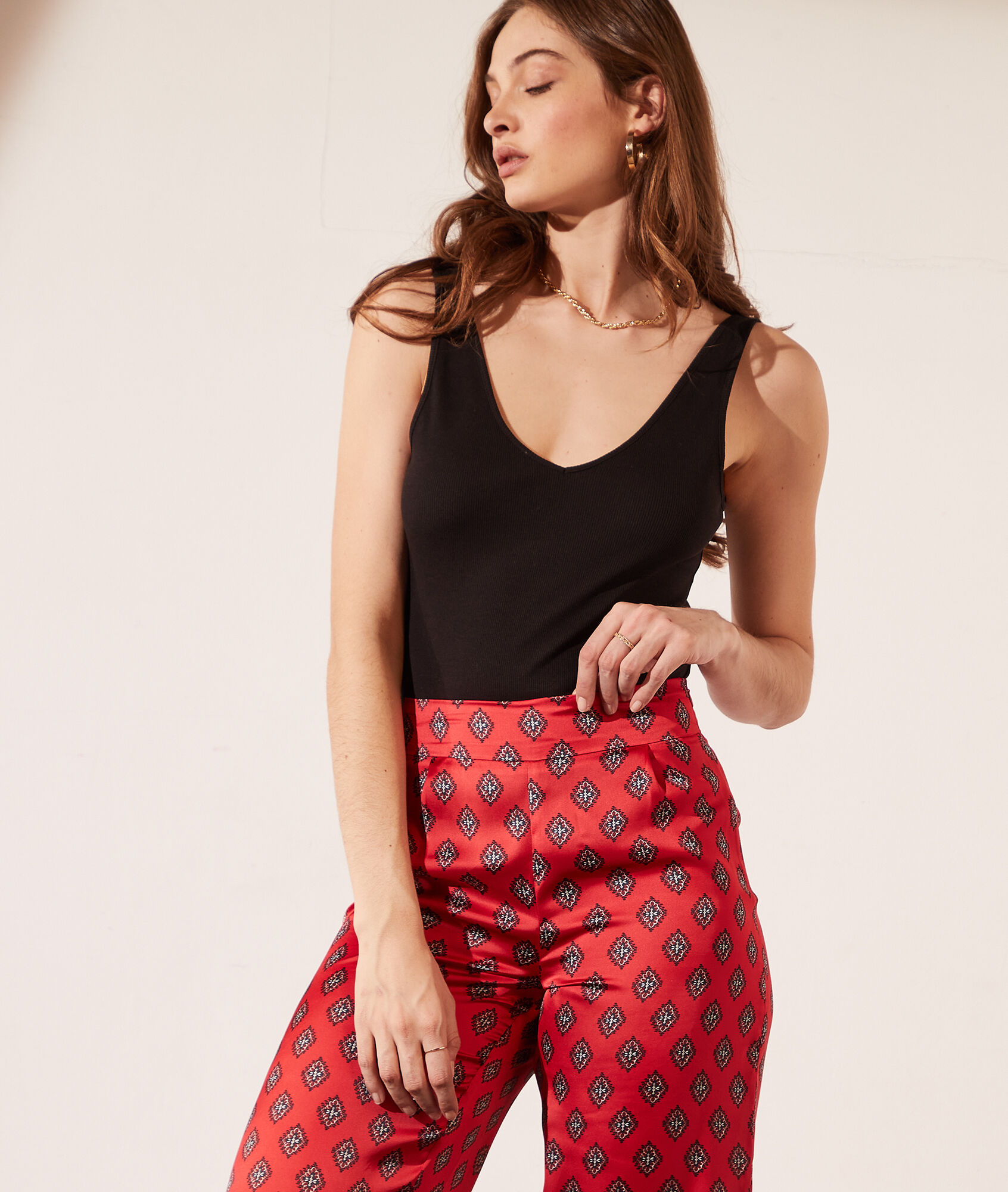 Body côtelé en coton bio - Lea - XS - Noir - Femme - Etam