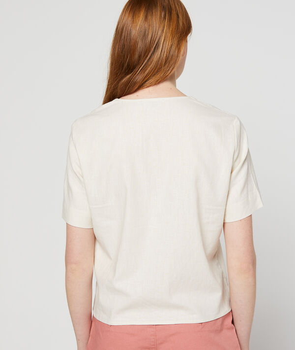 Blouse courte boutonnage asymétrique Blouse courte boutonnage asymétrique