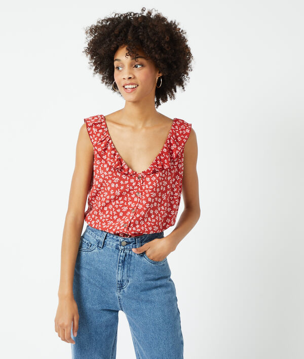 Blouse imprimée à volants Blouse imprimée à volants