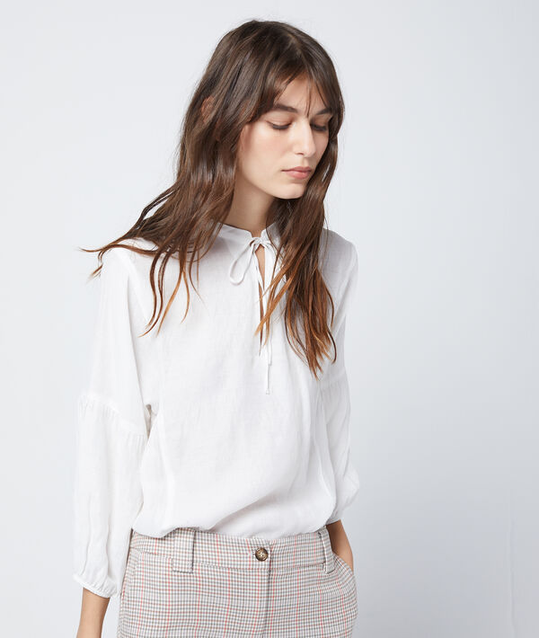 Blouse à col noué et manches bouffantes Blouse à col noué et manches bouffantes