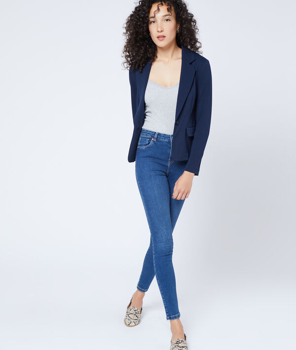 Veste de tailleur marine.