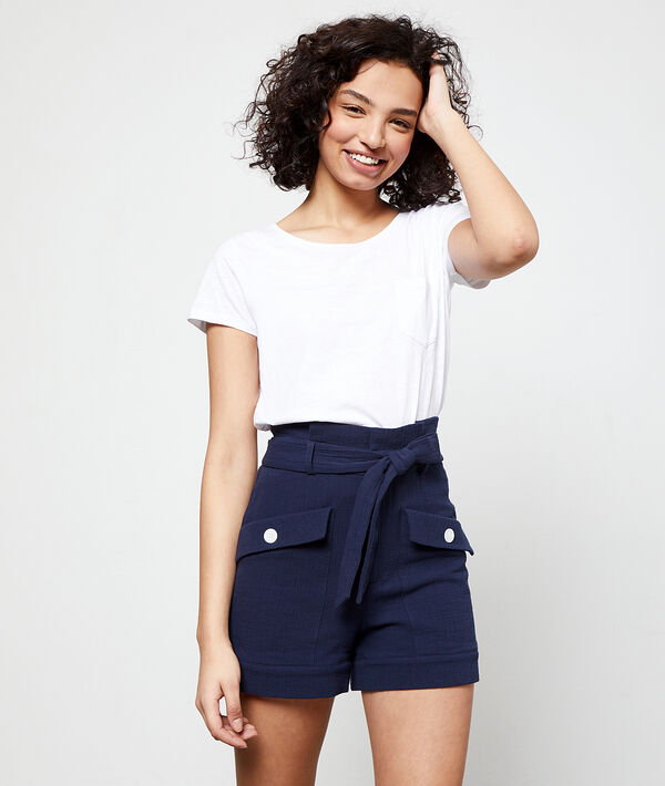 Short ceinturé en coton Short ceinturé en coton