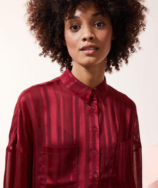 Chemise rayée à fils métallisés Chemise rayée à fils métallisés