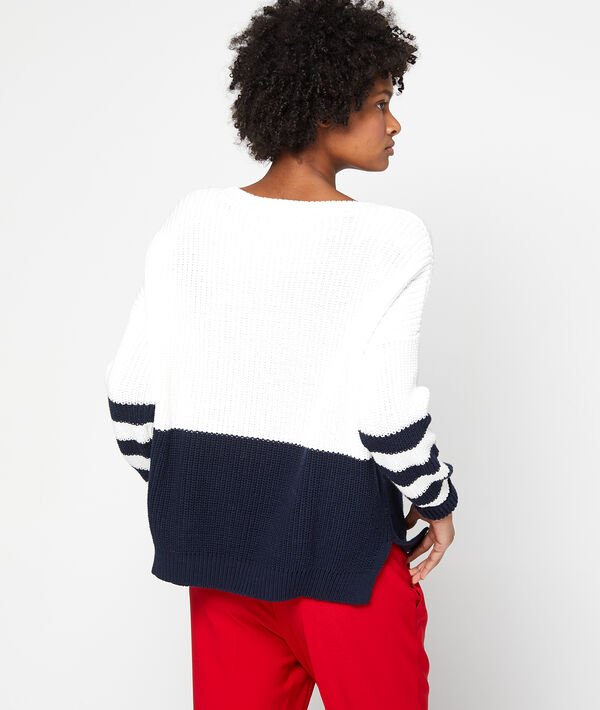 Pull à rayures en grosse maille Pull à rayures en grosse maille