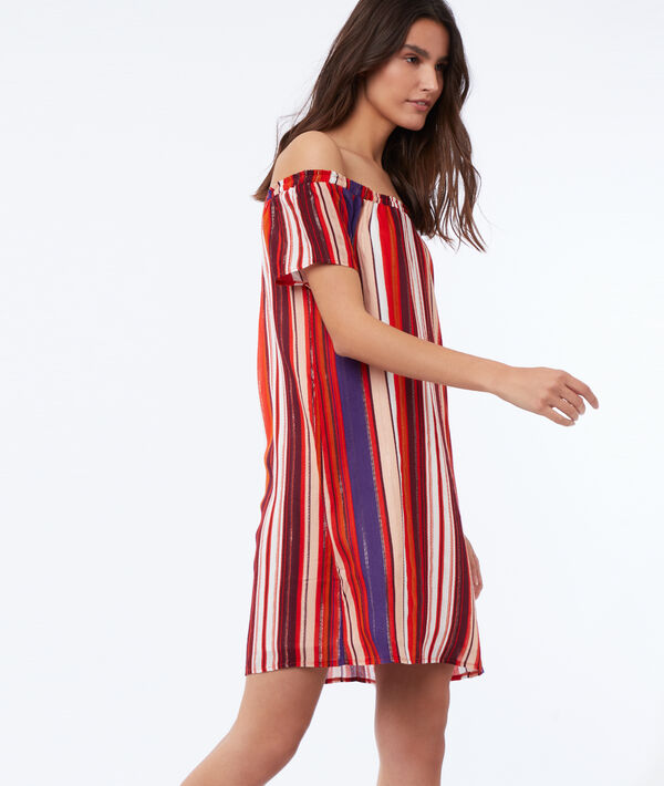Robe imprimée à épaules dénudées Robe imprimée à épaules dénudées