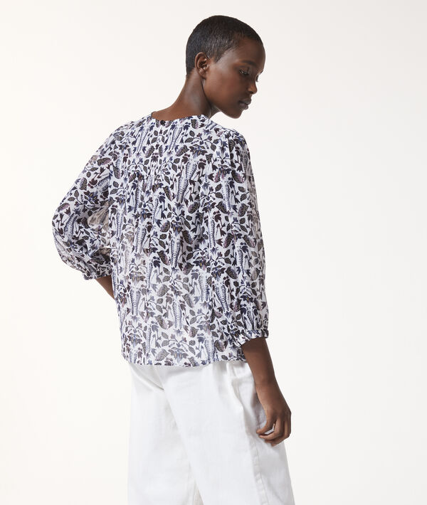 Blouse col rond imprimé fleurie Blouse col rond imprimé fleurie