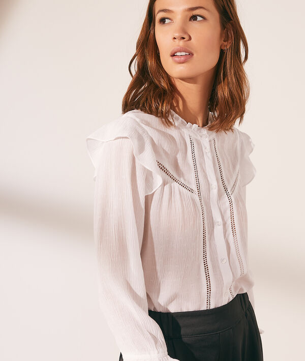 Chemise à volants avec détails en dentelle Chemise à volants avec détails en dentelle