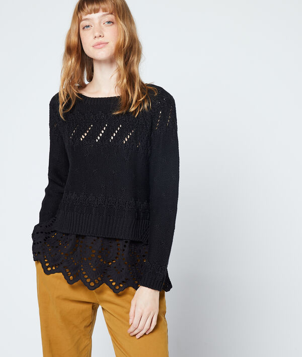 Pull détails crochet en grosse maille Pull détails crochet en grosse maille
