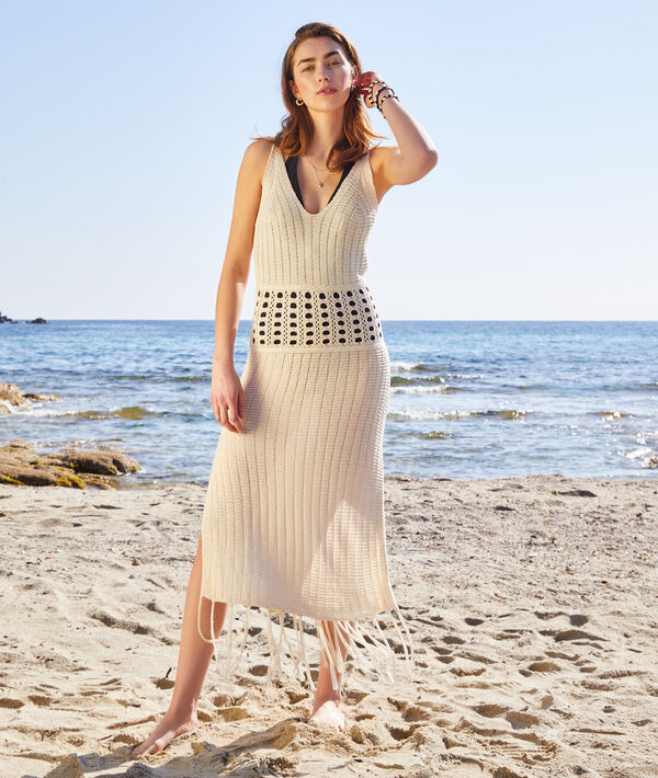 Robe de plage en crochet avec franges Robe de plage en crochet avec franges