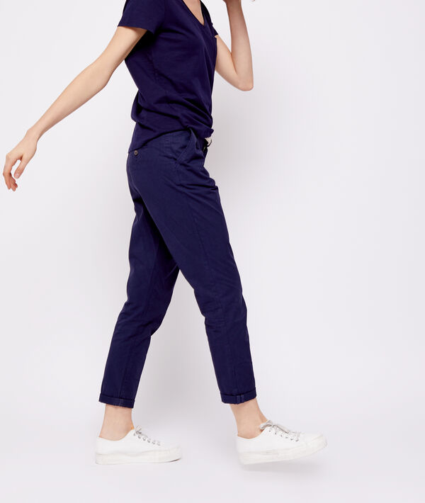 Pantalon court ceinturé en coton bio Pantalon court ceinturé en coton bio