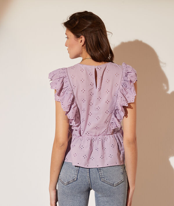 Top à volants avec broderie anglaise Top à volants avec broderie anglaise