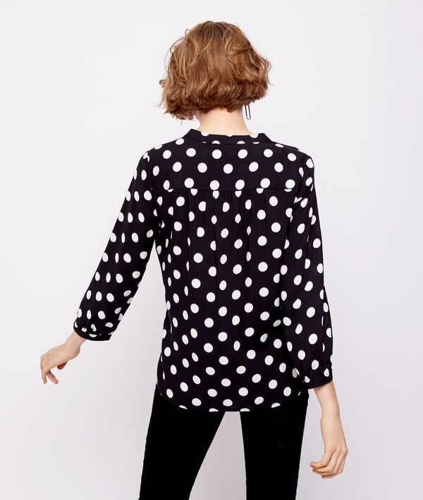 Blouse col tunisien à pois Blouse col tunisien à pois
